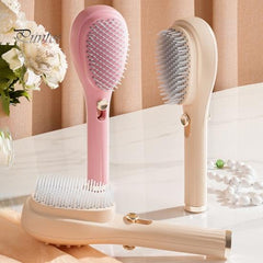 Telescopic Self Cleaning Hair Brush | One-Click Cleaning Comb | 2 in 1 Telescopic Massage & Hair Dressing Comb | One Pull Clean Hairbrush | Anti-Static Massage Comb | Multicolor Option |
