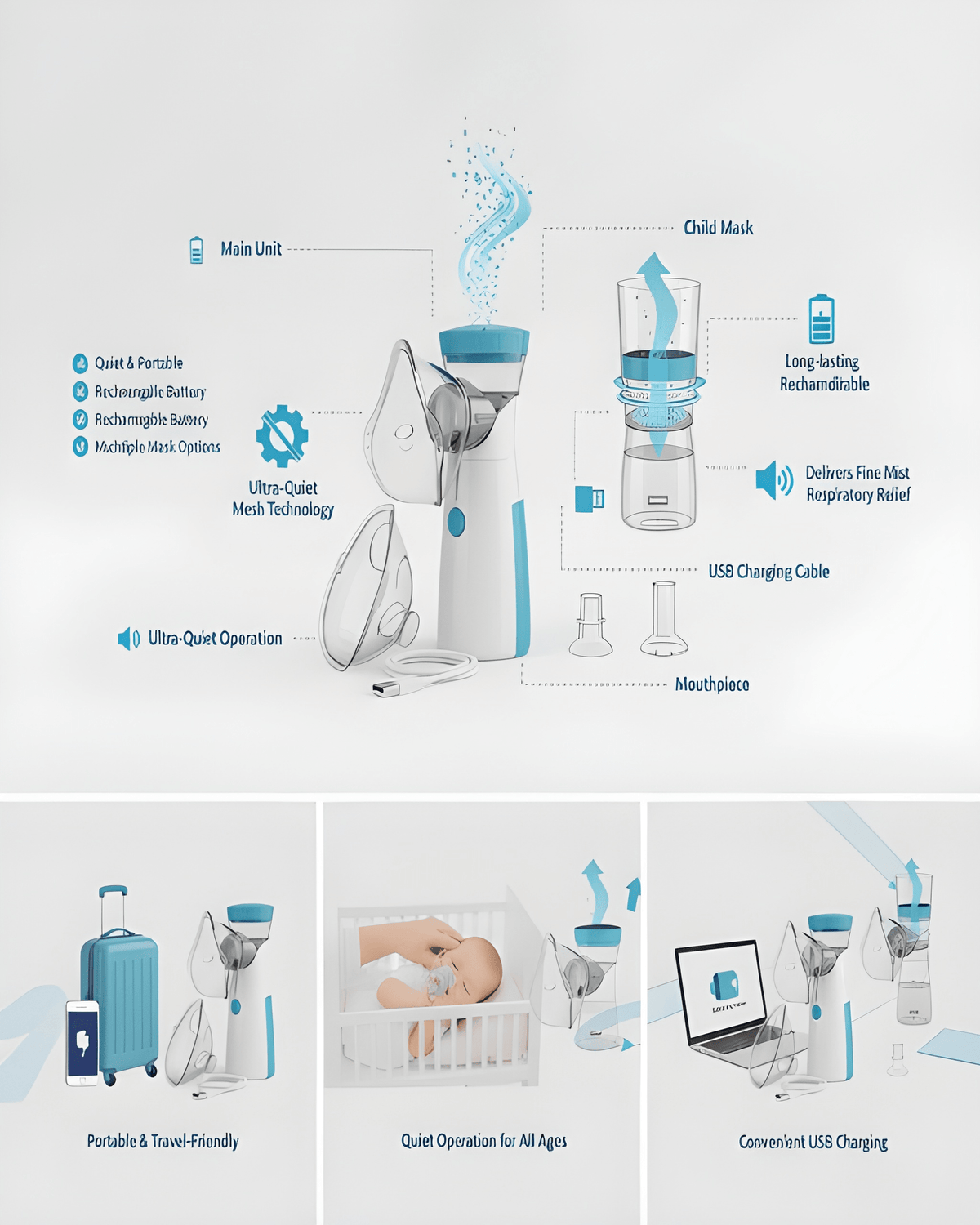Ghsu Portable Mesh Nebulizer – The Earth Mart