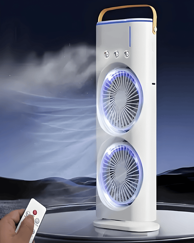 Dual-fan cooler with remote control