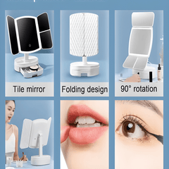 Tri-Fold LED Vanity Mirror Three Panel