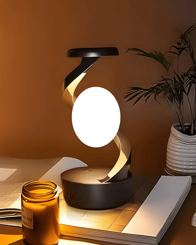 Spiral orb illusion LED desk lamp, photo 1
