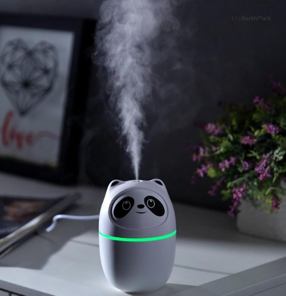 Panda cool mist humidifier puffing mist with a colour night light