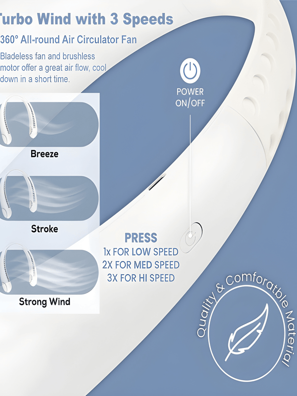 Portable Rechargeable Neck Fan