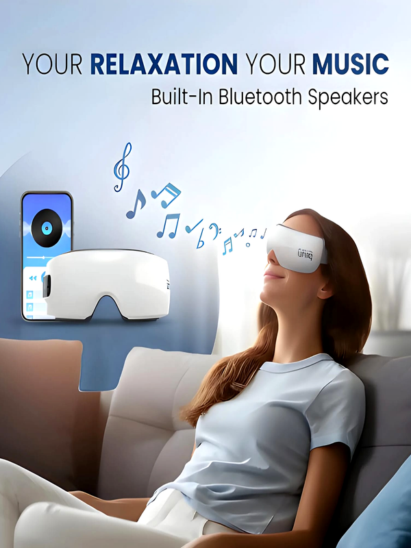 Rechargeable Eye Massager | Mild Heat Option |  for Stress Relief & Dark Circles | Multi Modes ,180° Foldable|