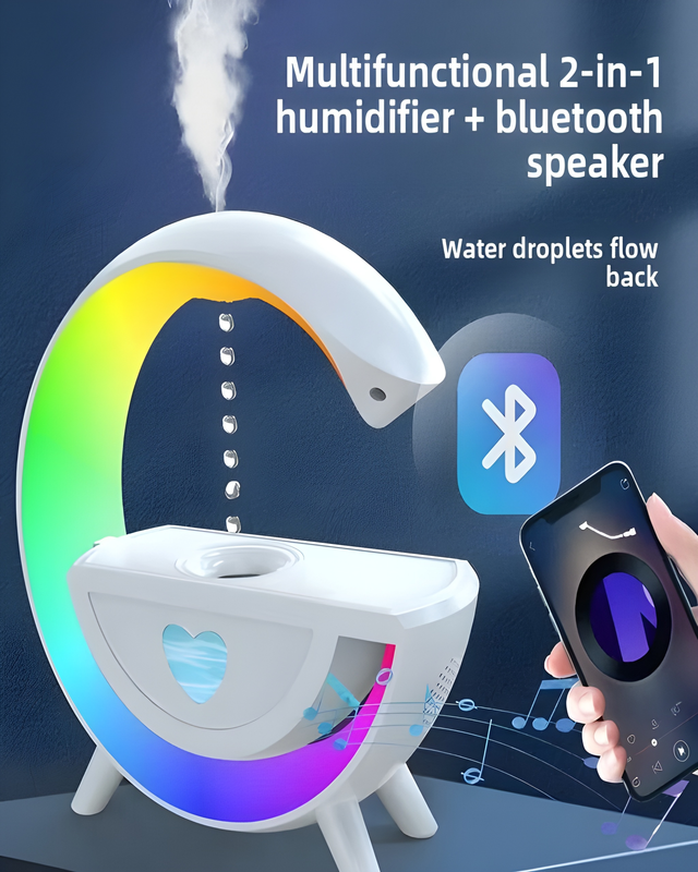 2-in-1 humidifier and Bluetooth speaker features